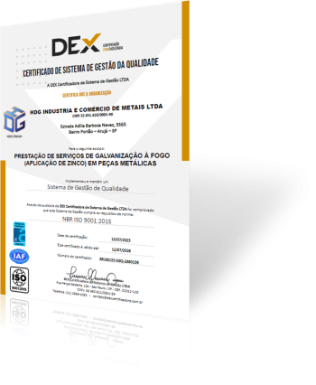 certificado iso 9001 hdg metais